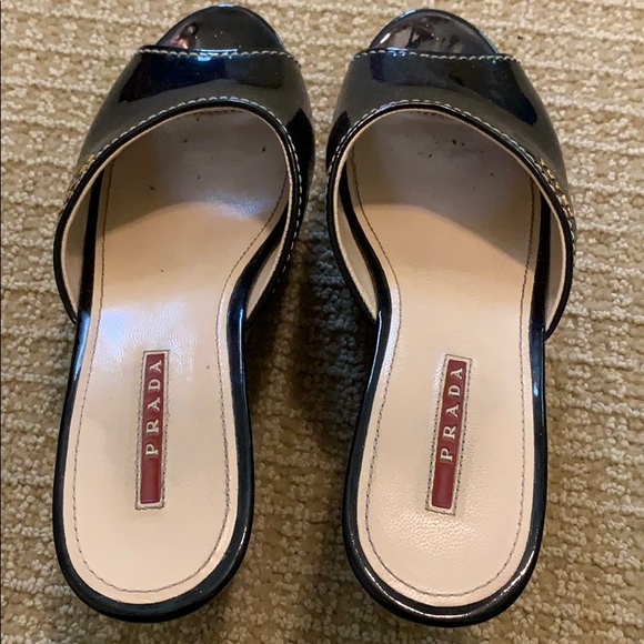 Prada Shoes - Prada patent wedges
